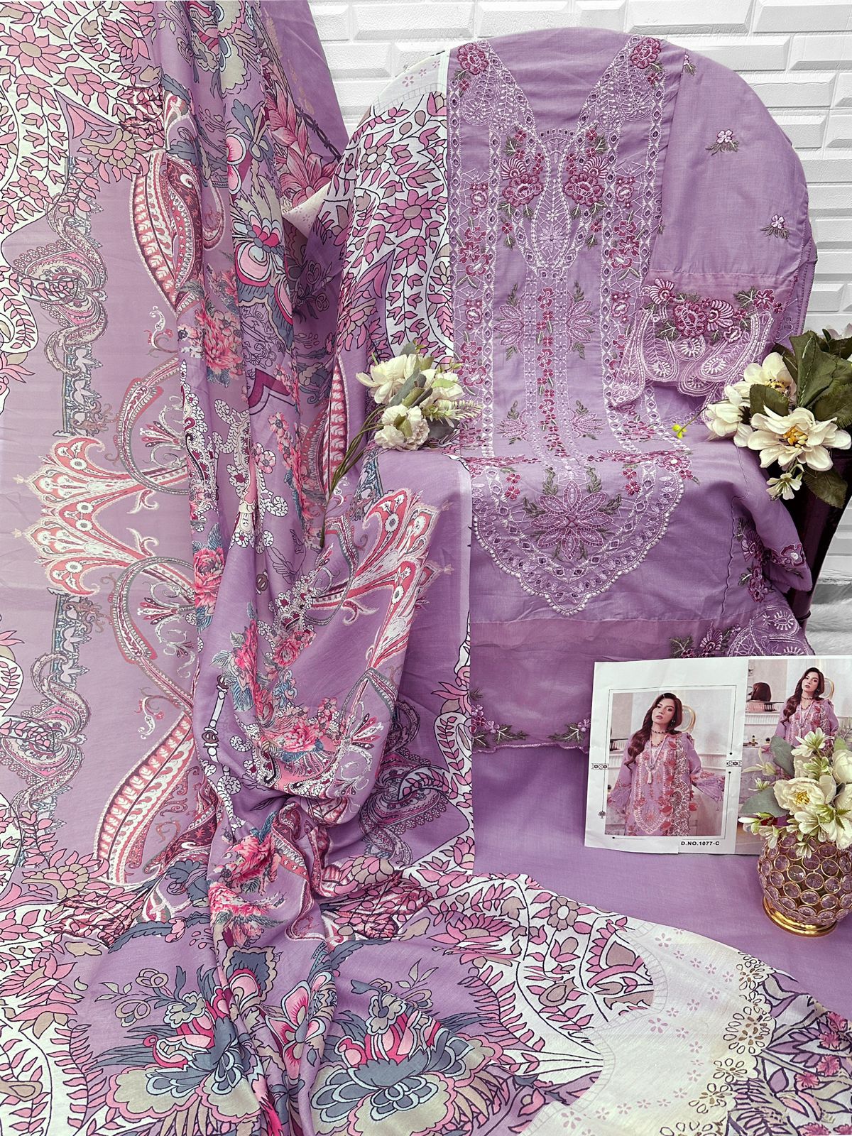 Design 1077 Abcd Florent Cambric Cotton Pakistani Salwar Suits Wholesaler India
