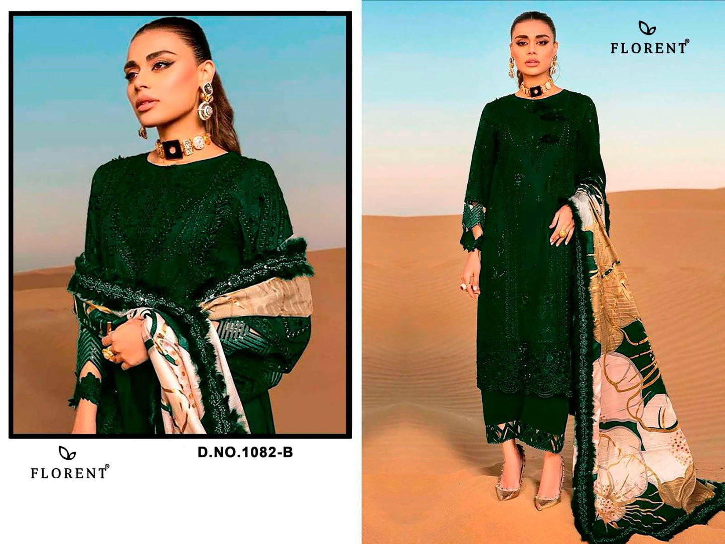Design 1082 Florent Rayon Cotton Pakistani Salwar Suits Wholesale Rate