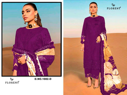 Design 1082 Florent Rayon Cotton Pakistani Salwar Suits Wholesale Rate