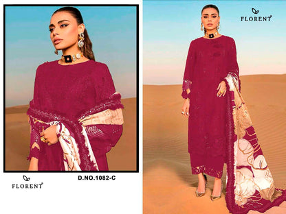 Design 1082 Florent Rayon Cotton Pakistani Salwar Suits Wholesale Rate