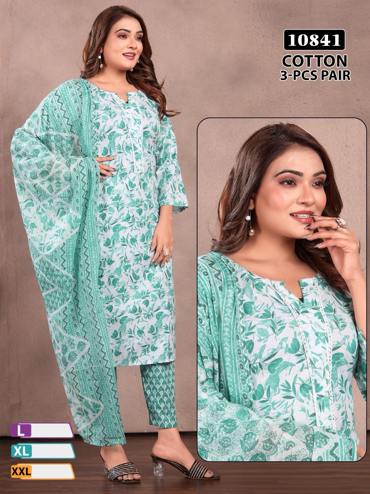 Design 10837-10842 Mmc Readymade Cotton Pant Suits Supplier