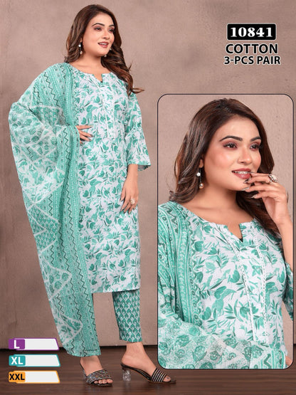 Design 10837-10842 Mmc Readymade Cotton Pant Suits Supplier