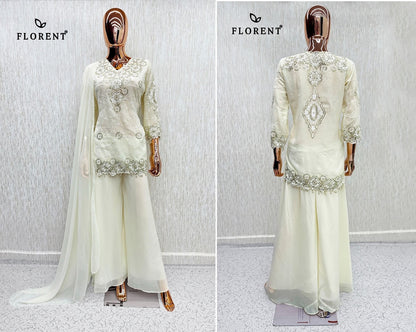 Design 1086 Florent Georgette Pakistani Readymade Suits Wholesaler India