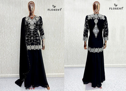 Design 1086 Florent Georgette Pakistani Readymade Suits Wholesaler India