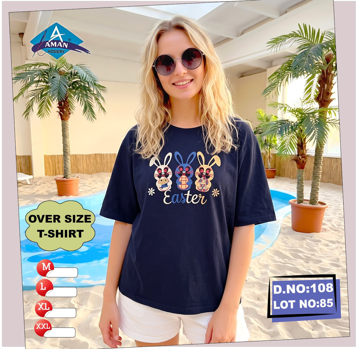 Design 108 Lot 85 Aman Cotton Women Oversized Tshirt Wholesaler Ahmedabad