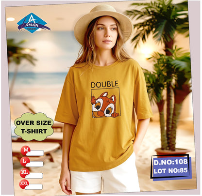 Design 108 Lot 85 Aman Cotton Women Oversized Tshirt Wholesaler Ahmedabad
