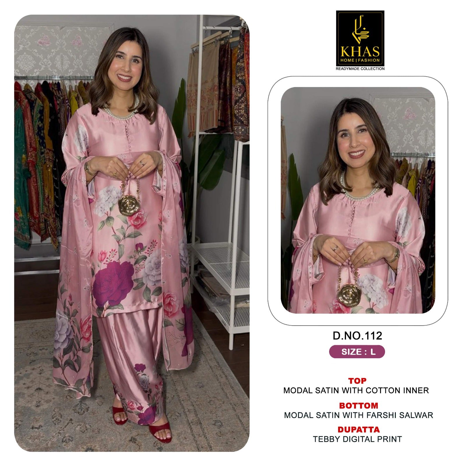 Design 108 To 115 Khas Modal Satin Pakistani Readymade Suits Supplier Gujarat