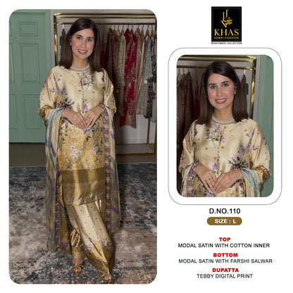 Design 108 To 115 Khas Modal Satin Pakistani Readymade Suits Supplier Gujarat
