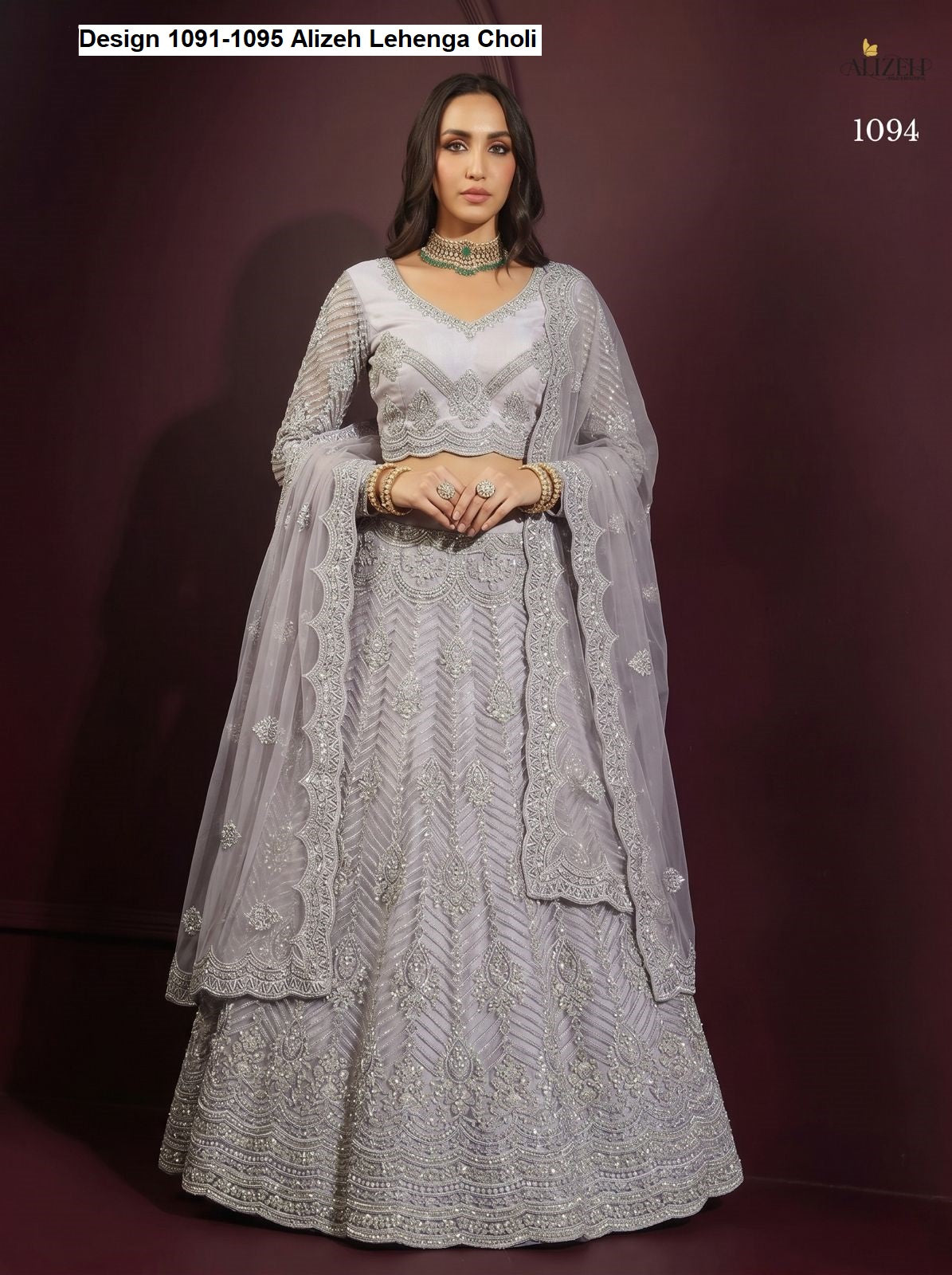 Design 1091-1095 Alizeh Butterfly Net Lehenga Choli Wholesaler India