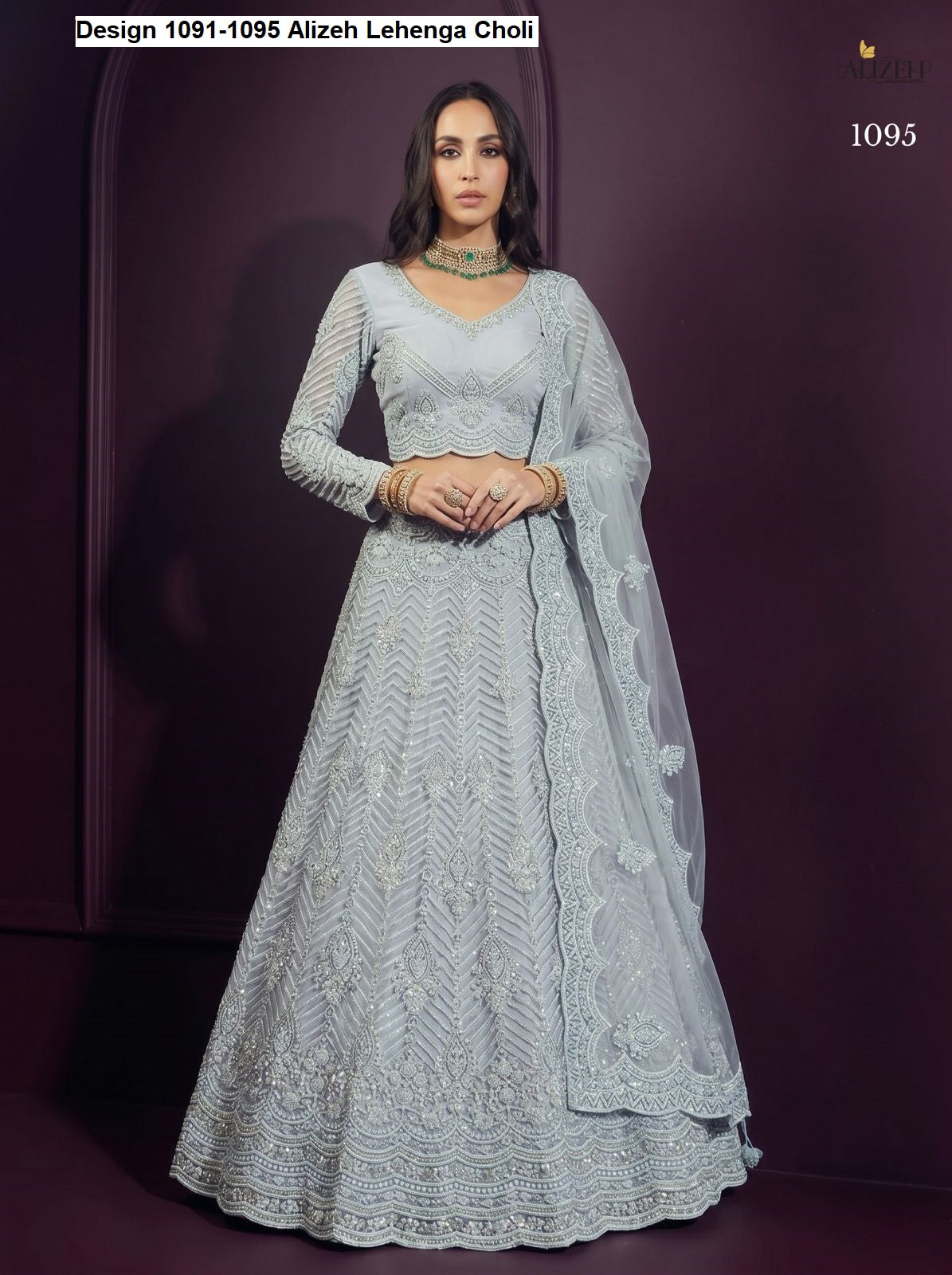 Design 1091-1095 Alizeh Butterfly Net Lehenga Choli Wholesaler India