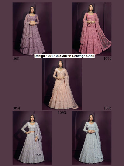 Design 1091-1095 Alizeh Butterfly Net Lehenga Choli Wholesaler India