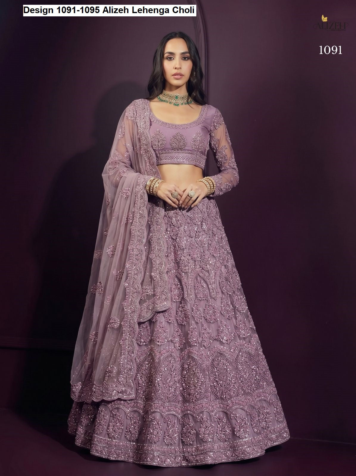 Design 1091-1095 Alizeh Butterfly Net Lehenga Choli Wholesaler India