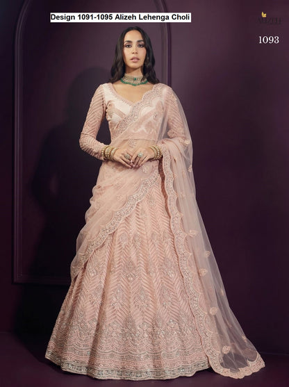 Design 1091-1095 Alizeh Butterfly Net Lehenga Choli Wholesaler India