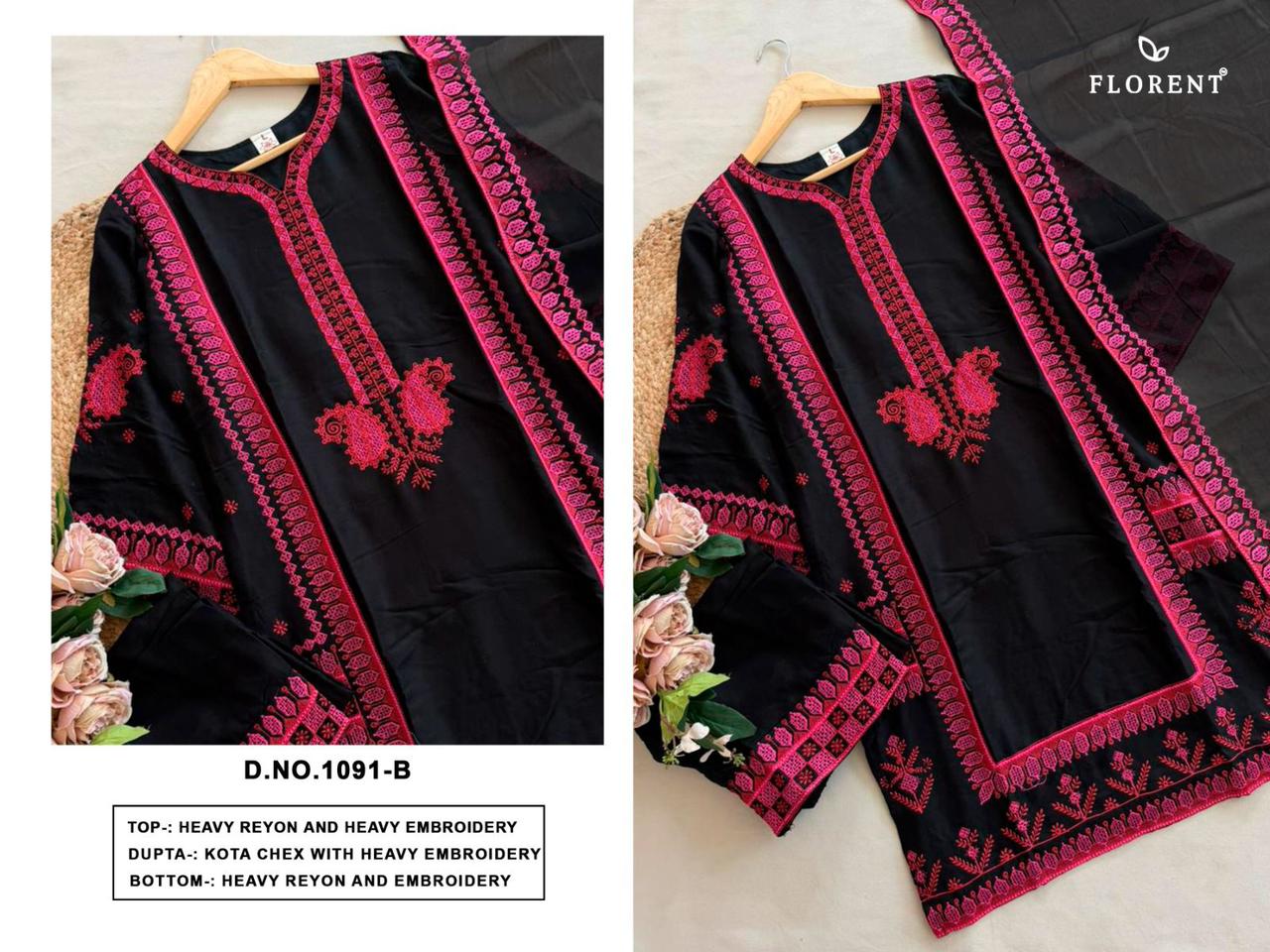 Design 1091 Ab Florent Reyon Pakistani Readymade Suits Wholesale Price