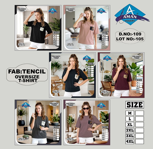 Design 109 Aman Tencil Women Oversized Tshirt Wholesaler Gujarat
