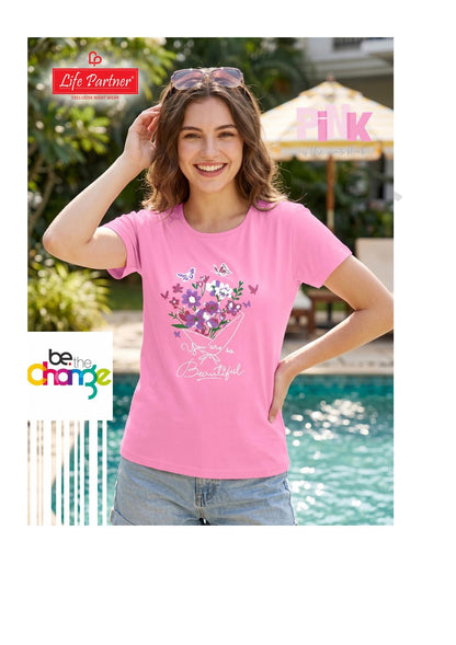 Design 10 Plain Life Partner Hosiery Cotton Women Tshirt Wholesale Price