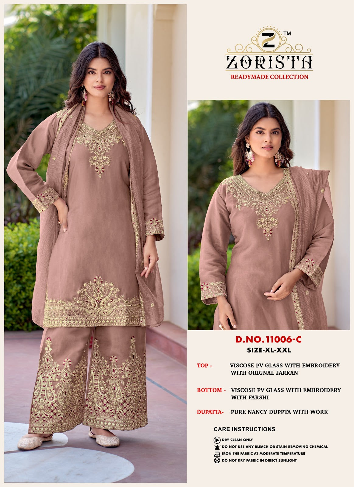 Design 11006 Zorista Glass Silk Pakistani Readymade Suits Wholesaler Gujarat