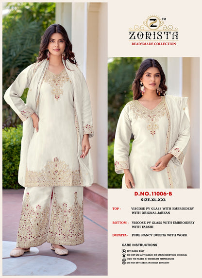 Design 11006 Zorista Glass Silk Pakistani Readymade Suits Wholesaler Gujarat