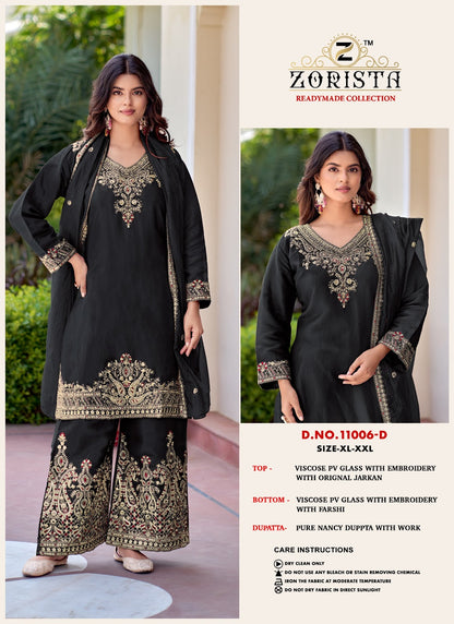 Design 11006 Zorista Glass Silk Pakistani Readymade Suits Wholesaler Gujarat