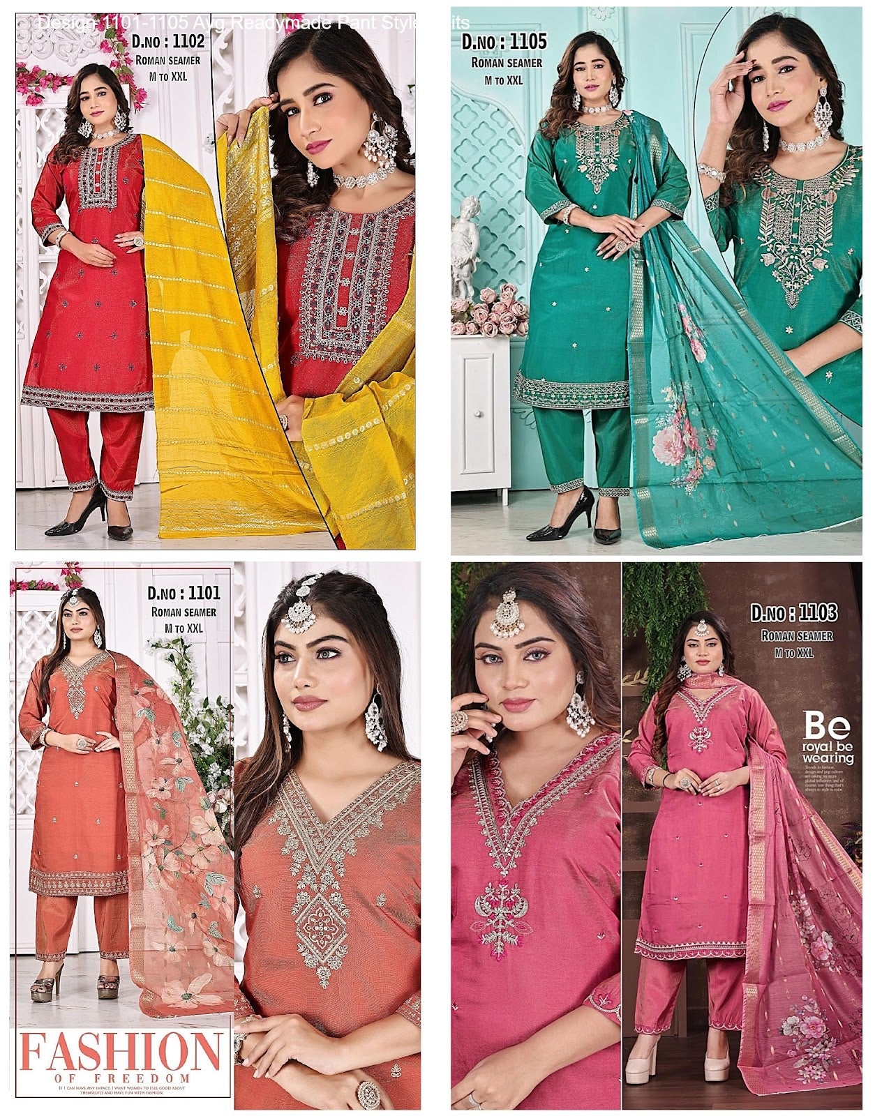 Design 1101-1105 Ayg Simmer Readymade Pant Style Suits Manufacturer Ahmedabad
