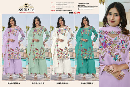 Design 11015 Abcd Zorista Glass Silk Pakistani Readymade Suits Manufacturer Gujarat