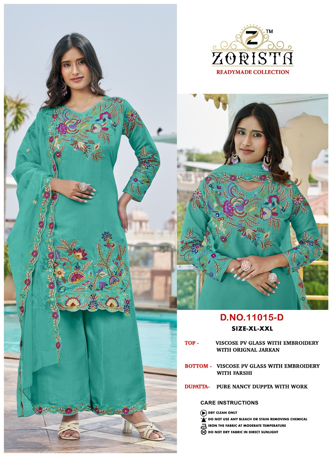 Design 11015 Abcd Zorista Glass Silk Pakistani Readymade Suits Manufacturer Gujarat