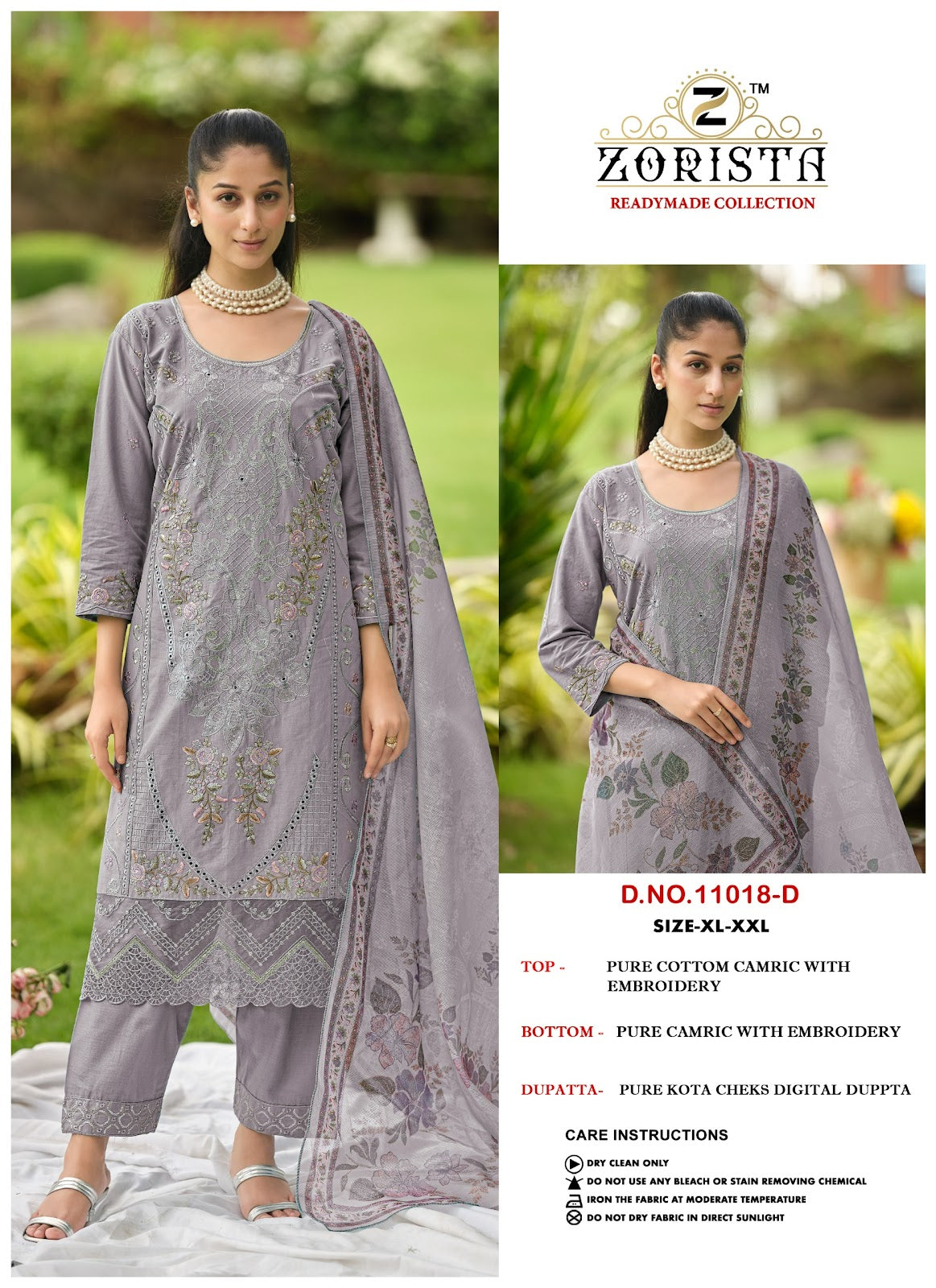 Design 11018 Abcd Zorista Cambric Cotton Pakistani Readymade Suits Wholesaler Ahmedabad
