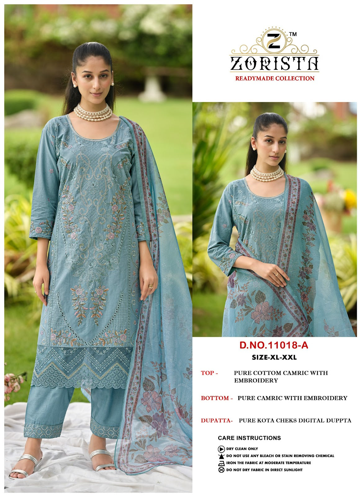Design 11018 Abcd Zorista Cambric Cotton Pakistani Readymade Suits Wholesaler Ahmedabad