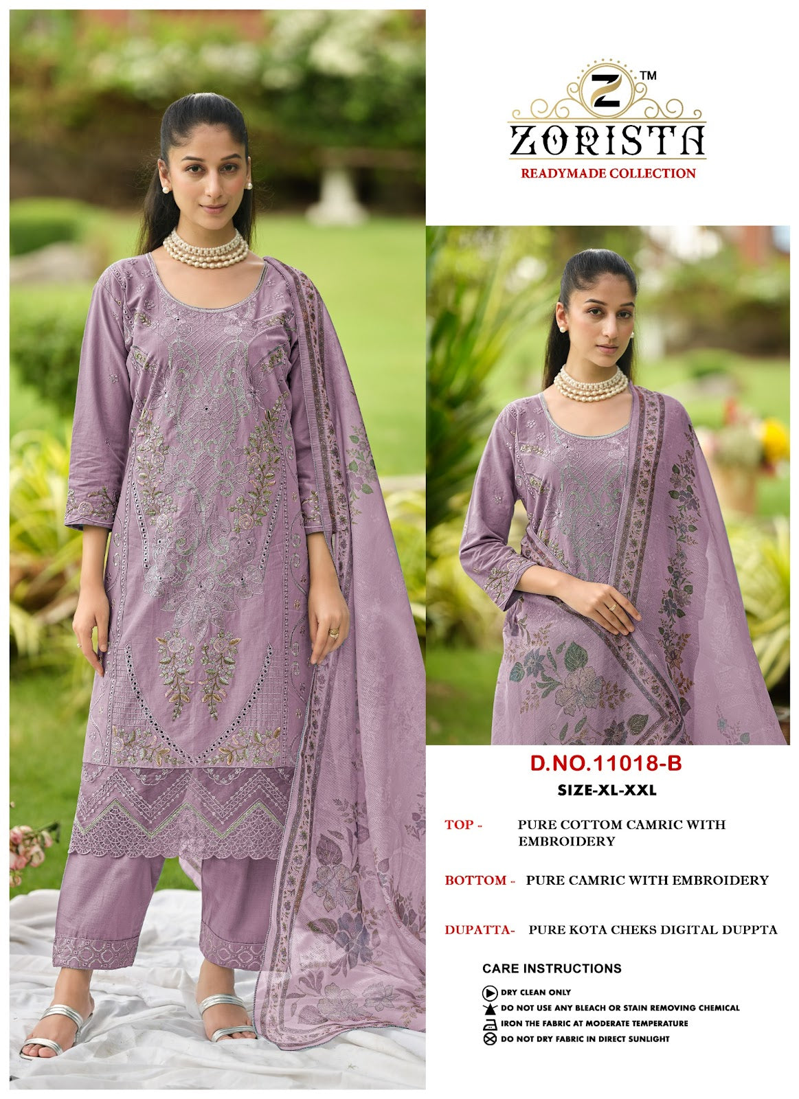 Design 11018 Abcd Zorista Cambric Cotton Pakistani Readymade Suits Wholesaler Ahmedabad