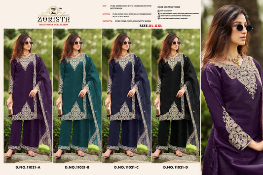 Design 11021 Zorista Jimmy Choo Pakistani Readymade Suits Manufacturer