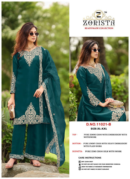Design 11021 Zorista Jimmy Choo Pakistani Readymade Suits Manufacturer