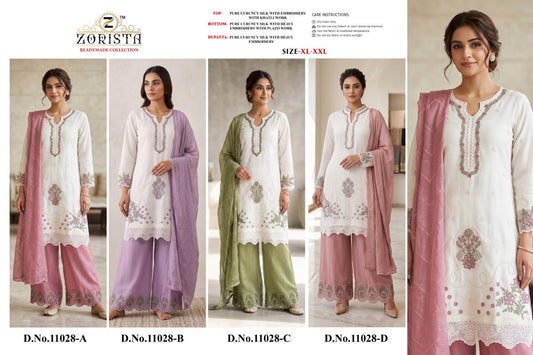 Design 11028 Zorista Crunchy Silk Pakistani Readymade Suits Wholesale