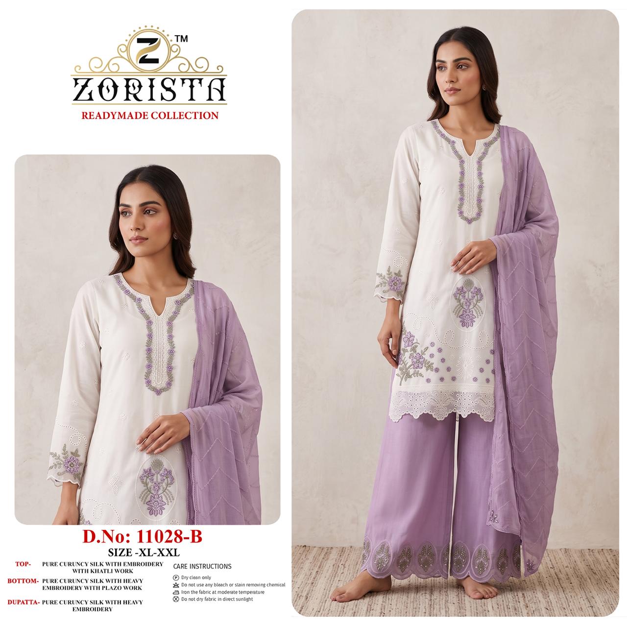 Design 11028 Zorista Crunchy Silk Pakistani Readymade Suits Wholesale
