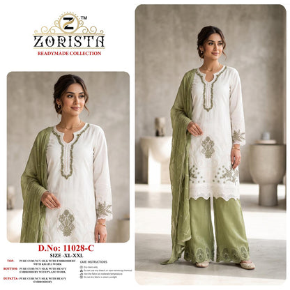 Design 11028 Zorista Crunchy Silk Pakistani Readymade Suits Wholesale