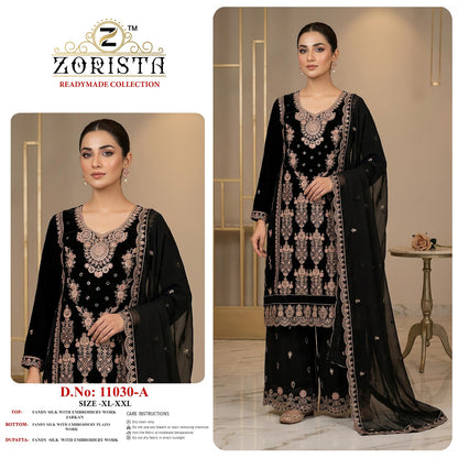 Design 11030 Ab Zorista Fandy Silk Pakistani Readymade Suits Supplier
