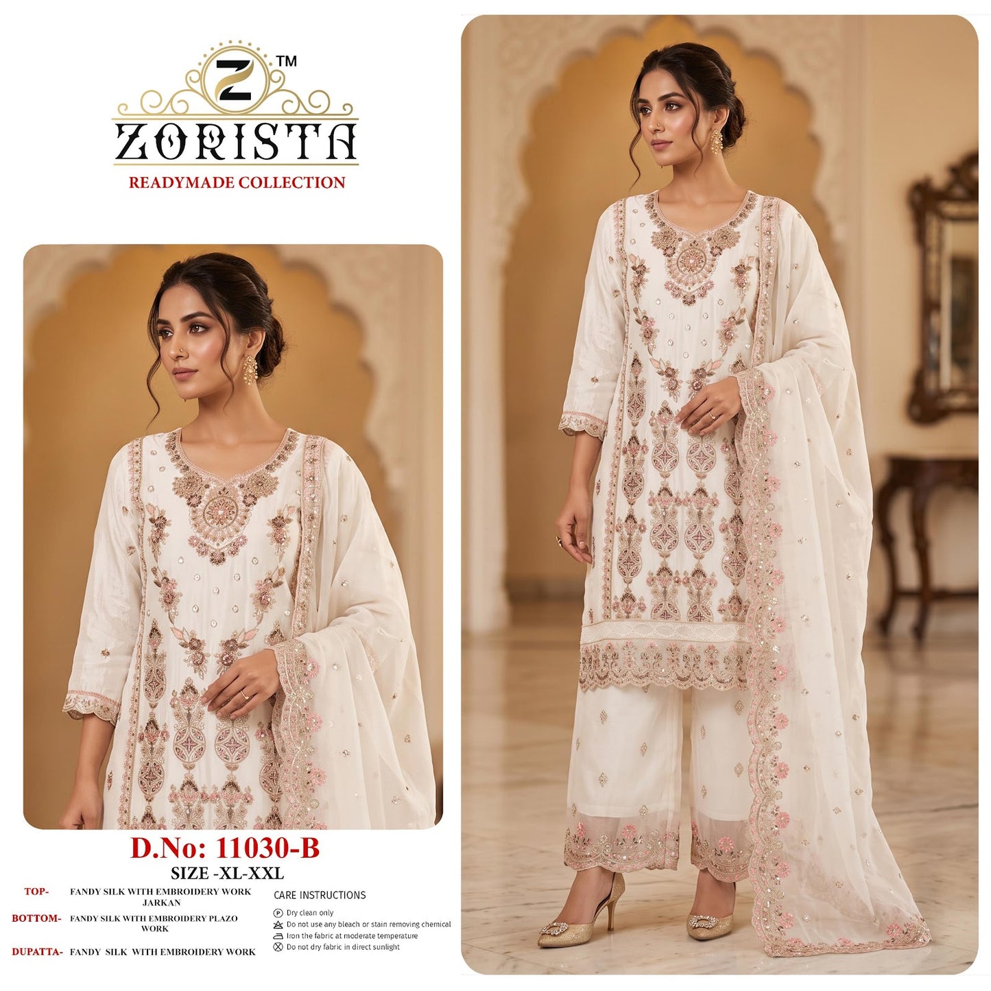 Design 11030 Ab Zorista Fandy Silk Pakistani Readymade Suits Supplier