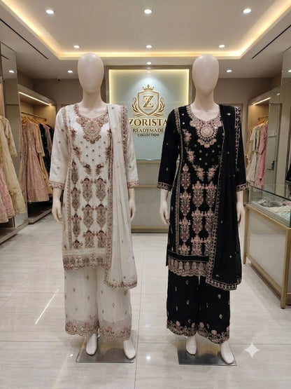 Design 11030 Ab Zorista Fandy Silk Pakistani Readymade Suits Supplier