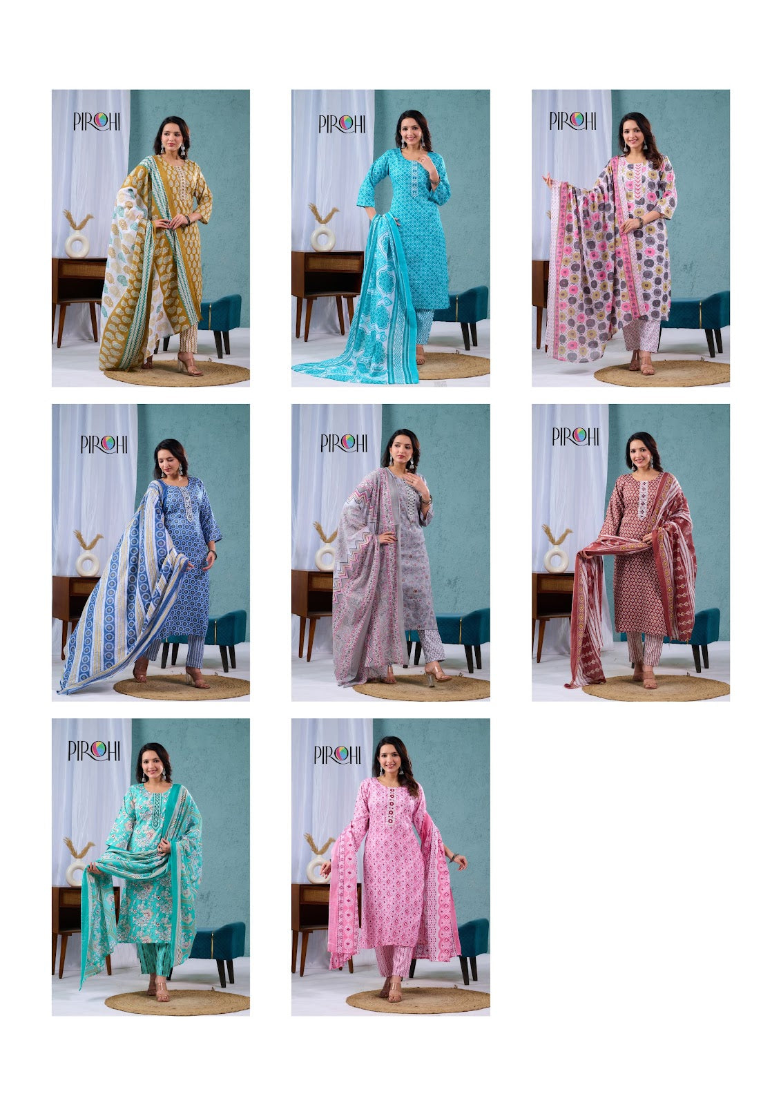 Design 110325 Pirohi Readymade Cotton Pant Suits Exporter