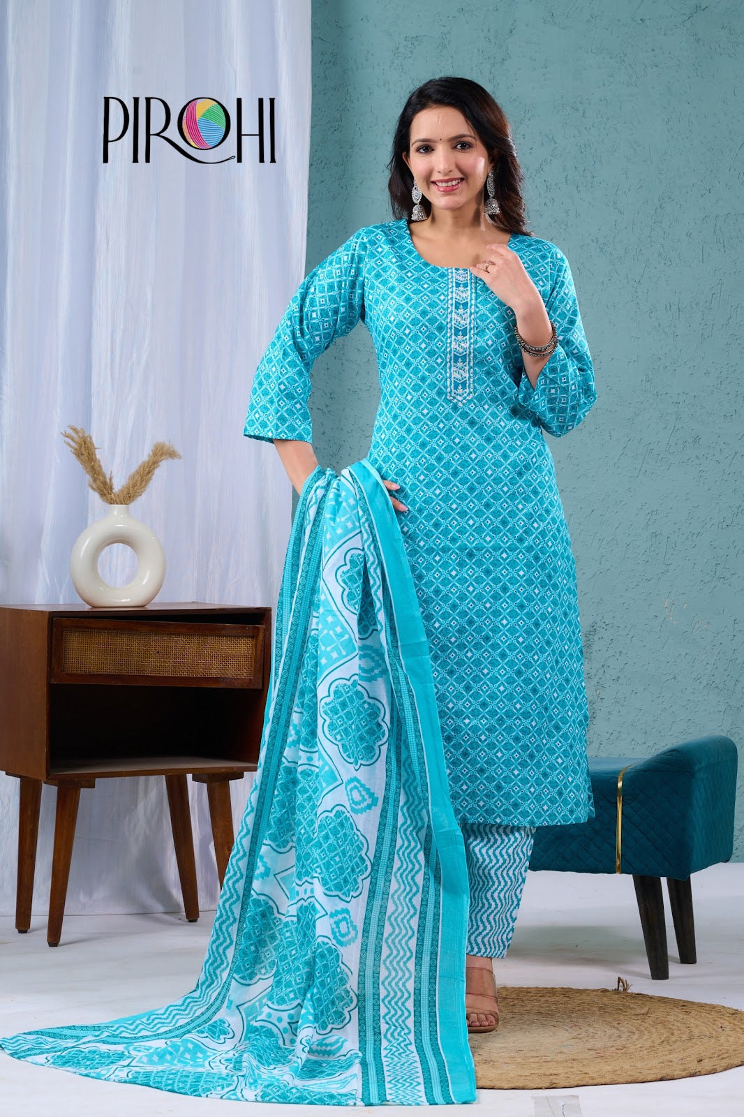 Design 110325 Pirohi Readymade Cotton Pant Suits Exporter