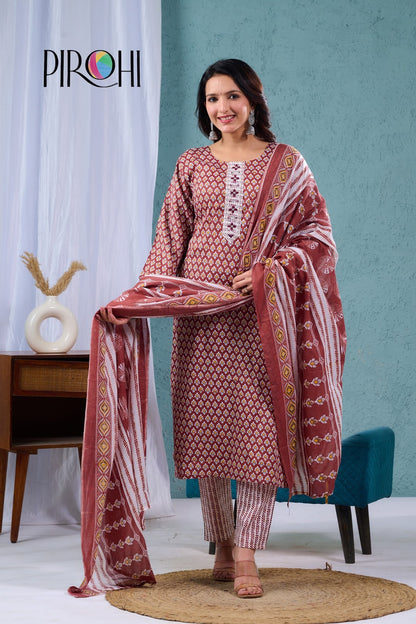 Design 110325 Pirohi Readymade Cotton Pant Suits Exporter