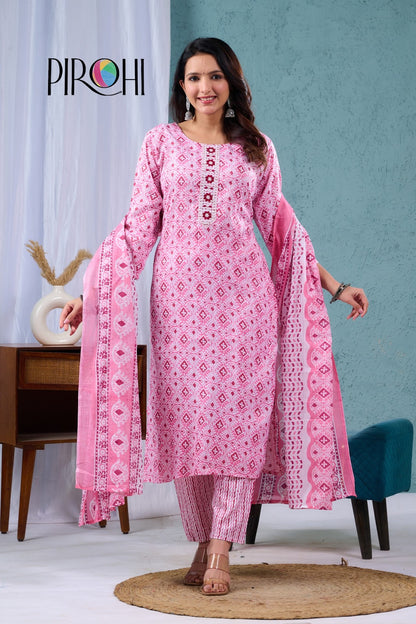 Design 110325 Pirohi Readymade Cotton Pant Suits Exporter