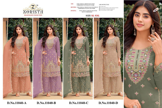 Design 11040 Abcd Zorista Chiffon Pakistani Readymade Suits Wholesale Price