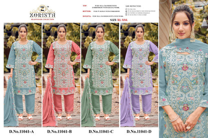 Design 11041 Abcd Zorista Mal Chanderi Pakistani Readymade Suits Wholesale Price