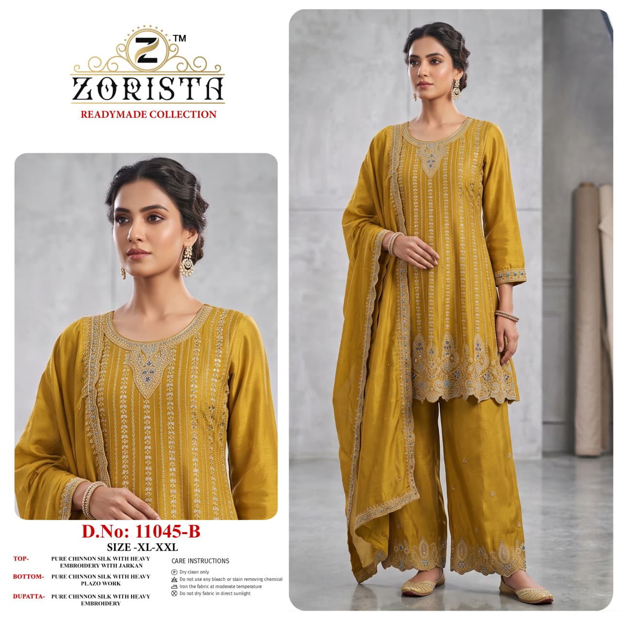 Design 11045 Abcd Zorista Chinnon Silk Pakistani Readymade Suits Manufacturer India