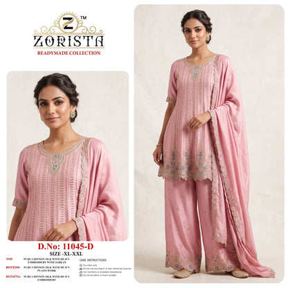 Design 11045 Abcd Zorista Chinnon Silk Pakistani Readymade Suits Manufacturer India