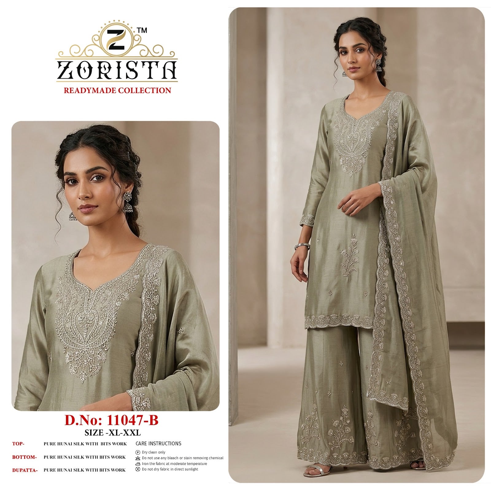 Design 11047 Abcd Zorista Hunai Silk Pakistani Readymade Suits Exporter Ahmedabad