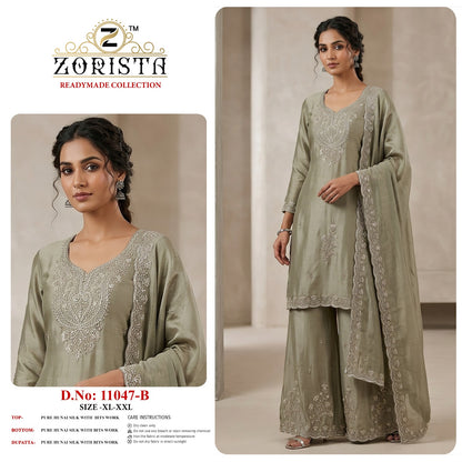 Design 11047 Abcd Zorista Hunai Silk Pakistani Readymade Suits Exporter Ahmedabad