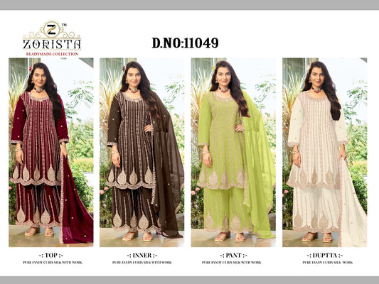 Design 11049 Abcd Zorista Cloud Silk Pakistani Readymade Suits Wholesale Price