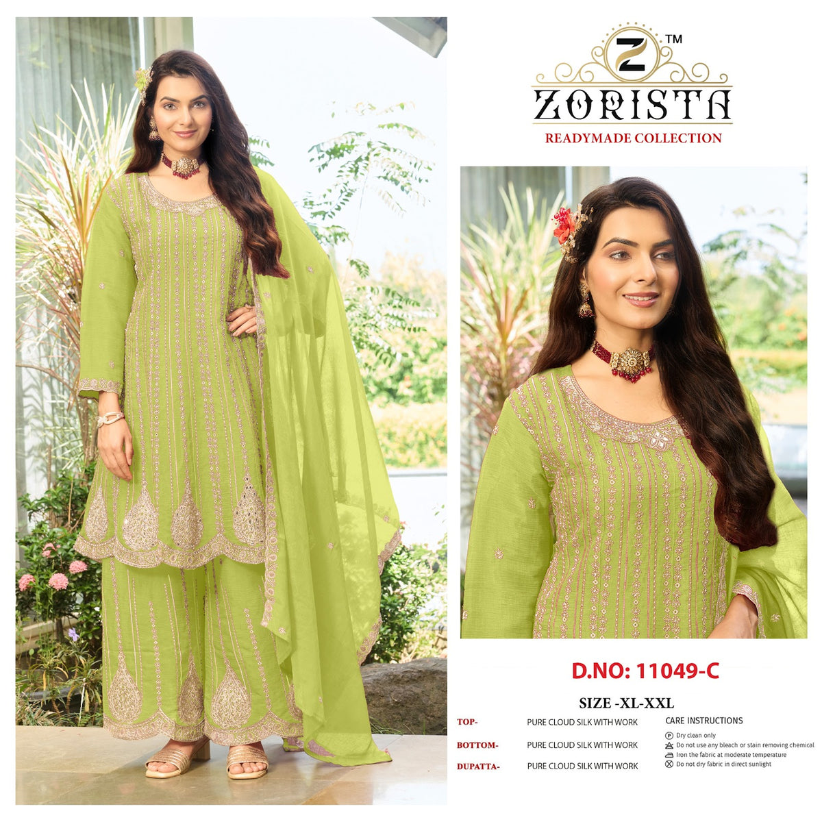 Design 11049 Abcd Zorista Cloud Silk Pakistani Readymade Suits Wholesale Price