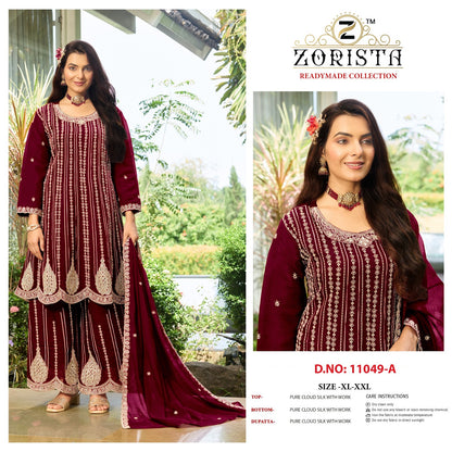Design 11049 Abcd Zorista Cloud Silk Pakistani Readymade Suits Wholesale Price